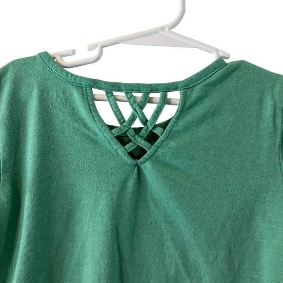 Old Navy Girls T Shirt Medium 8 Cross Cross Back Rainbow Flower Graphic Colorful - Picture 4 of 6